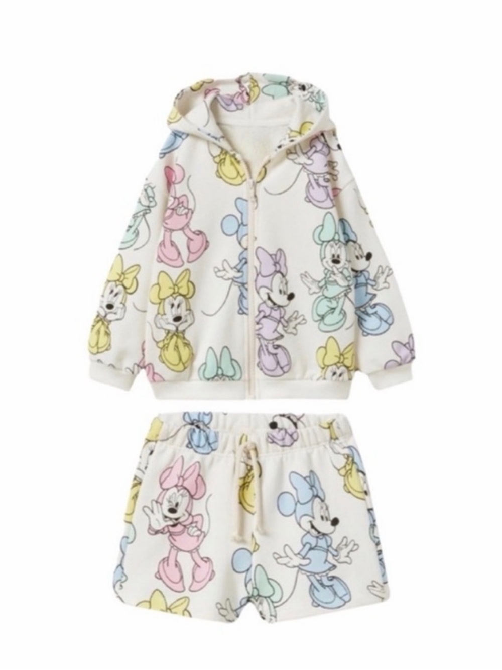 Zara x Disney White Hooded Minnie Mouse Set, New without Tags, 3-4T